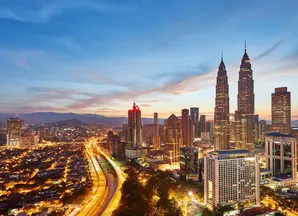 Malaysia night view with twin tower