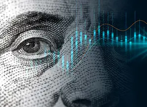 Cash dollar bill and design with waves and bars background