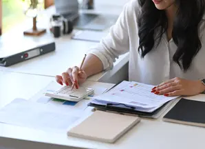 woman calculating 