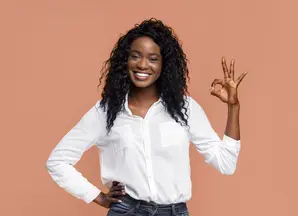 woman smiling