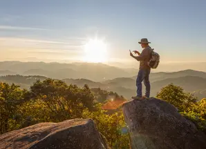 Man on mountain