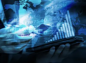 Business woman are checking exchange rates by using mobile phone