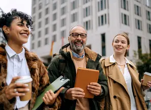 group of people talking