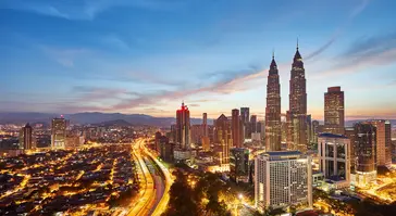 Malaysia night view with twin tower