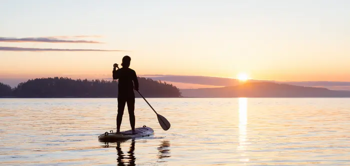 Paddling on the sea