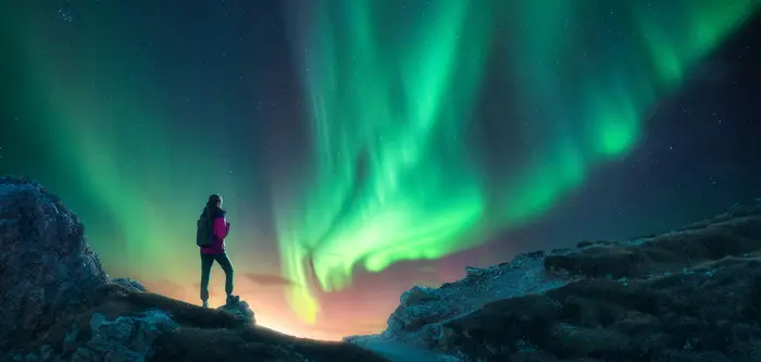 best ideas private markets header immagine di persona che guarda l'aurora boreale