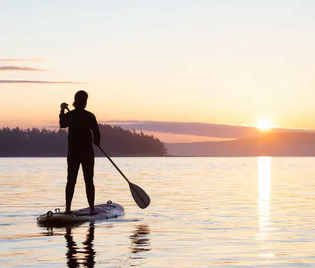 Paddling on the sea