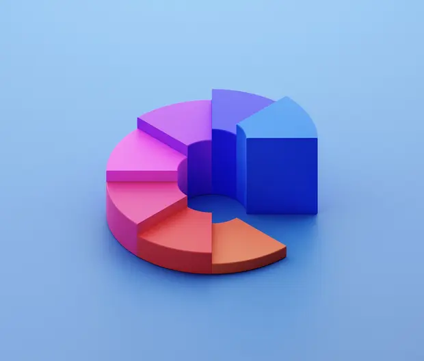 Un diagramme circulaire 3D qui augmente