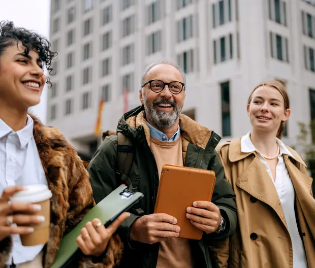 group of people talking