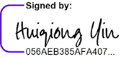Signed by Huiqiong Yin