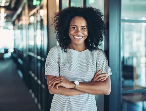 Woman in office