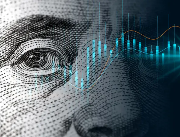 Cash dollar bill and design with waves and bars background