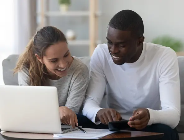 couple calculating their budget