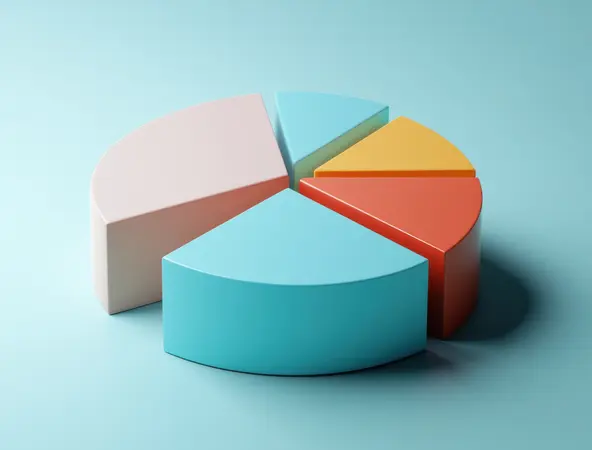 Un diagramme circulaire découpé et recomposé