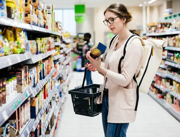 Une femme dans un supermarché
