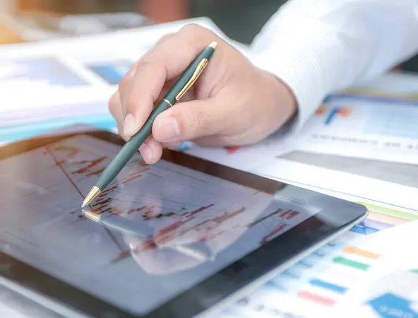 Kursverlauf auf einem Tablet