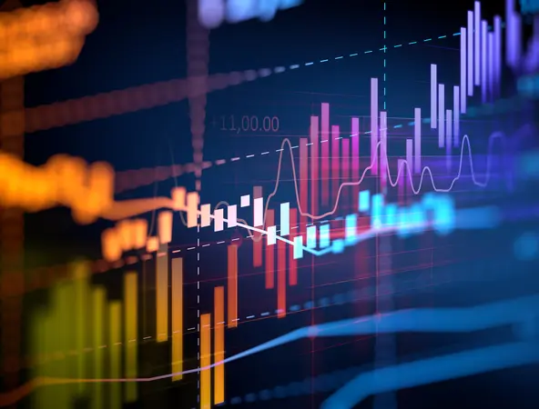 financial graph on technology abstract background