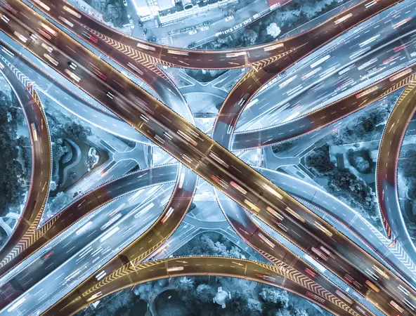 Shanghai Highway at Night