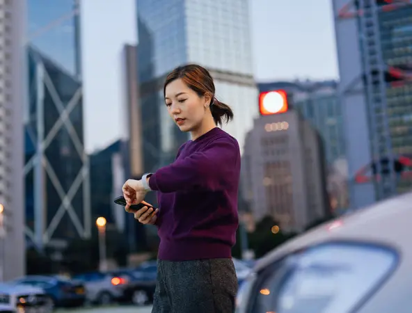 woman checking her watch