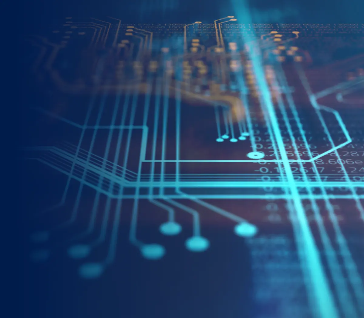 Abstract digital circuitry representing investment technology in asset management.