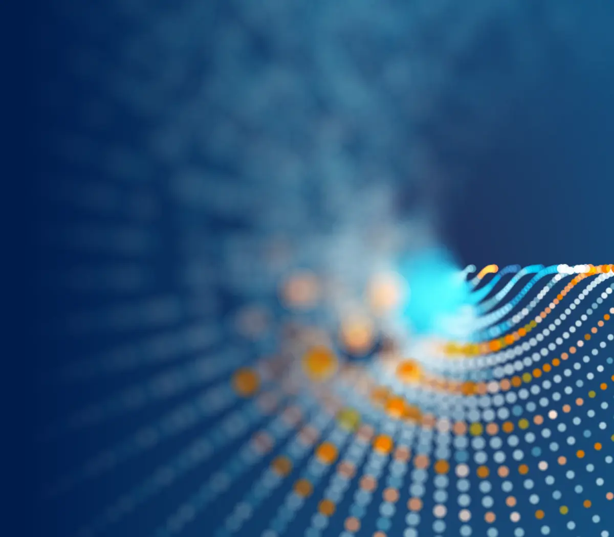 Abstract digital wave pattern with dots, representing dynamics in financial markets.
