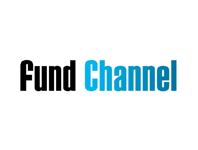 Logo of Fund Channel in black and blue letters, relevant to financial services and asset management.