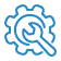 A gear and wrench icon representing asset management solutions.