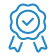 A blue badge with a ribbon symbolizing quality or achievement in financial services.