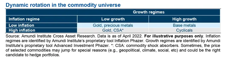 Dynamic rotation in the commodity universe