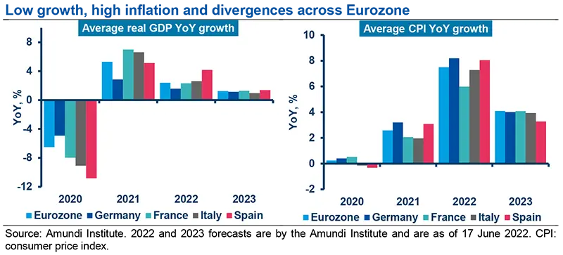 Low growth, high inflation and divergences across Eurozone