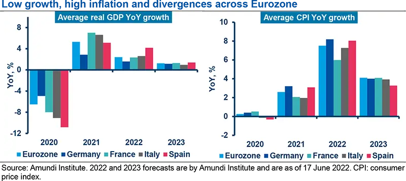 Low growth, high inflation and divergences across Eurozone