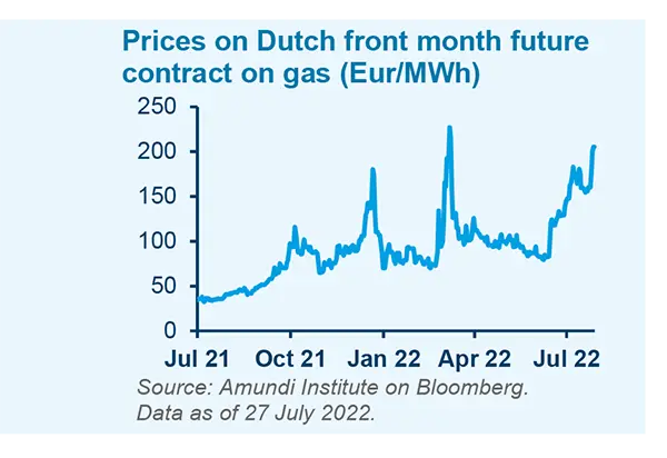 Prices on Dutch front month future contract on gas