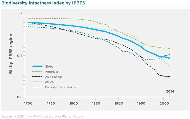 Biodiversity intactness Index by IPBES