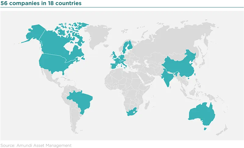 56 companies in 18 countries