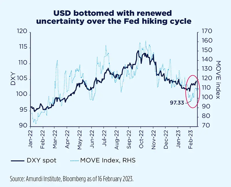 USD bottomed with renewed uncertainty over the Fed hiking cycle
