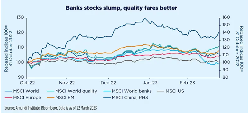 Banks stocks slump, quality fares better