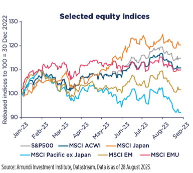 Selected equity indices