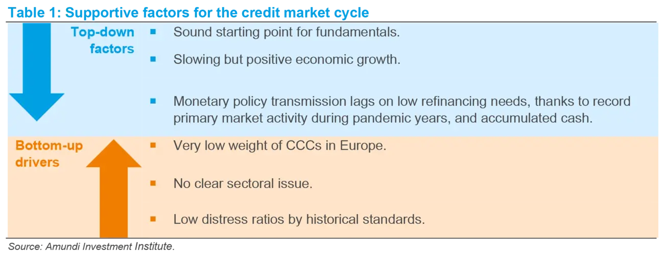 Supportive factors for the credit market cycle