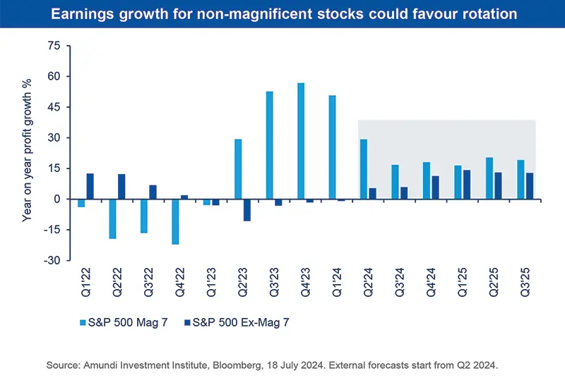 Earnings growth for non-magnificent stocks could favour rotation