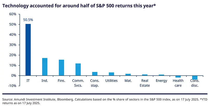 Technology accounted for around half of S&amp;P 500 returns this year*