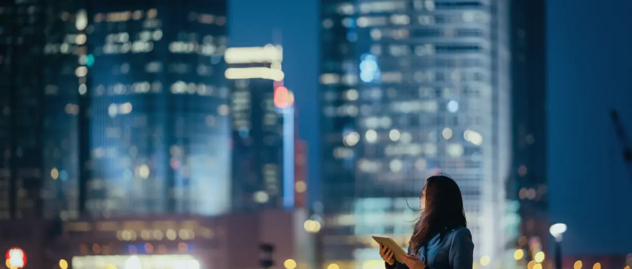Young businesswoman using digital tablet