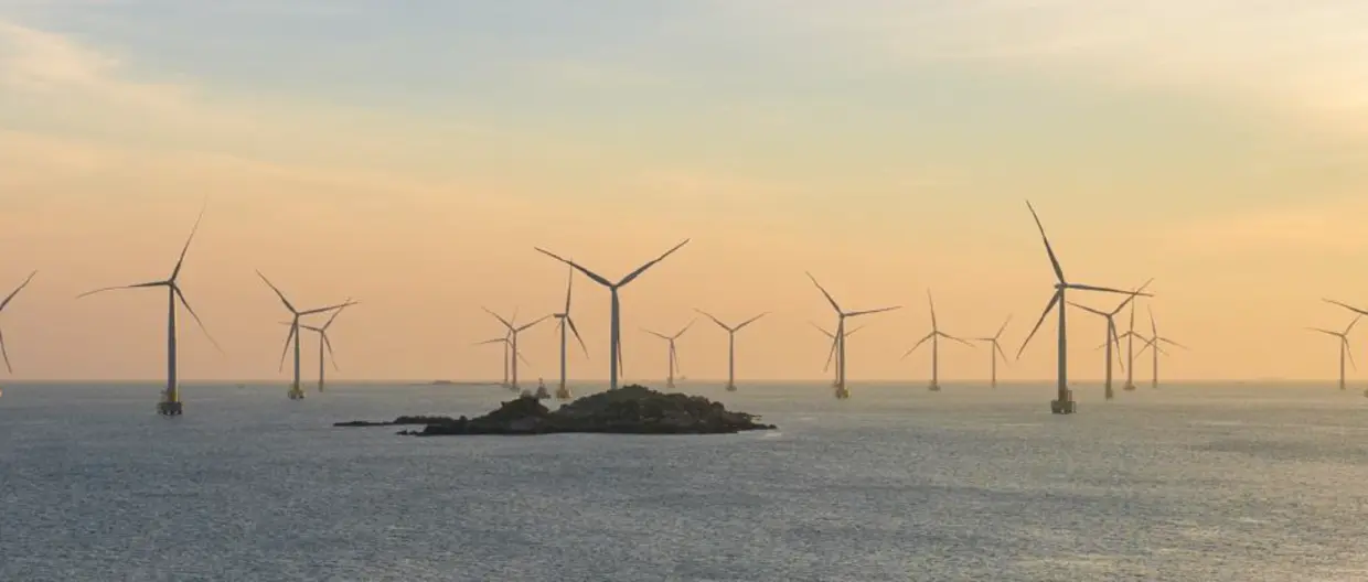 wind turbine off of coast