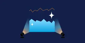 Header infografica ottobre 2025 illustrazione di riflettori su un grafico