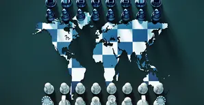 chess board with map