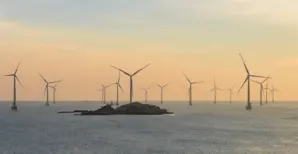 wind turbine off of coast