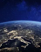 Europe globe view